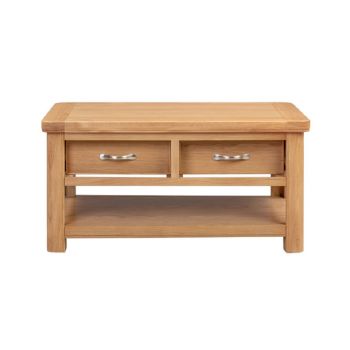 Bologna Coffee Table with 2 Drawers - L60 x W100 x H50 cm - Oak