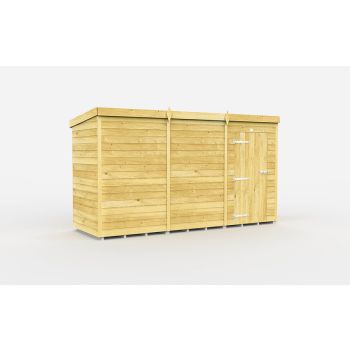 11 x 4 Feet Pent Shed - Single Door Without Windows - Wood - L118 x W329 x H201 cm