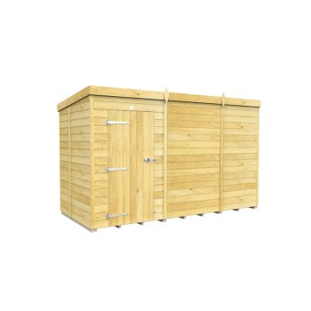 11 x 5 Feet Pent Shed - Single Door Without Windows - Wood - L147 x W329 x H201 cm