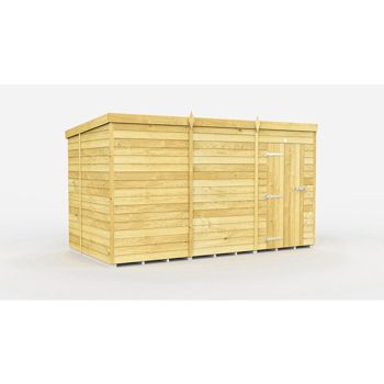 11 x 7 Feet Pent Shed - Single Door Without Windows - Wood - L214 x W329 x H201 cm