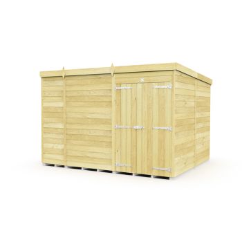 11 x 8 Feet Pent Shed - Double Door Without Windows - Wood - L231 x W329 x H201 cm
