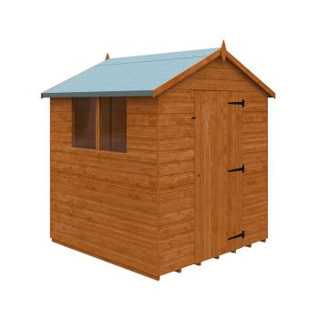 6x6 Super Apex 12mm Shed - L175 x W175 x H217.9 cm - Solid Wood/Softwood/Pine - Burnt Orange