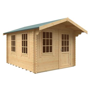 12x10w The Carrington Plus 44mm Cabin - L355 x W295 x H261.6 cm - Solid Wood/Softwood/Pine - Natural