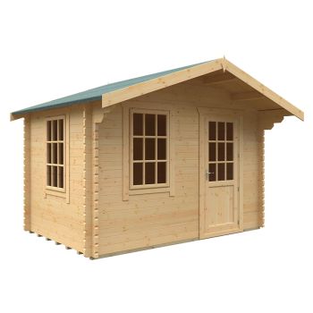 8x12w The Carrington Plus 44mm Cabin - L235 x W355 x H271.9 cm - Solid Wood/Softwood/Pine - Natural