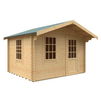 10x12w The Carrington Plus 44mm Cabin - L295 x W355 x H271.9 cm - Solid Wood/Softwood/Pine - Natural