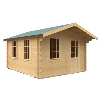 14x12w The Carrington Plus 44mm Cabin - L415 x W355 x H271.9 cm - Solid Wood/Softwood/Pine - Natural