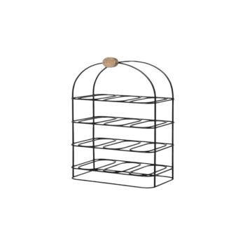 64cm - 12 Bottle Wine Rack - Cast Iron - L63 x W33 x H18 cm - Black