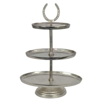 3 Tier Cake Stand - Nickel Plated - L19 x W38 x H56 cm