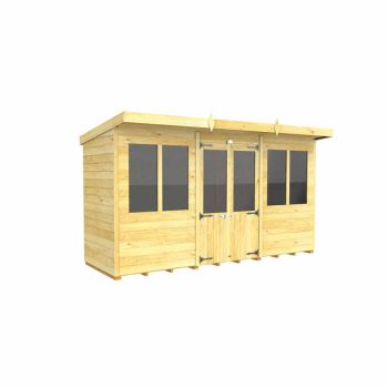12ft x 4ft Pent Summer House - Wood - L118 x W358 x H201 cm
