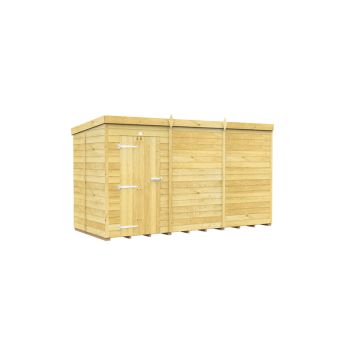 12 x 5 Feet Pent Shed - Single Door Without Windows - Wood - L147 x W358 x H201 cm