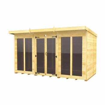 12ft x 7ft Pent Summer House (Full Height Window) - Wood - L214 x W358 x H201 cm