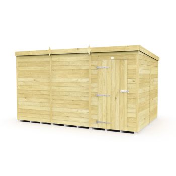 12 x 8 Feet Pent Shed - Single Door Without Windows - Wood - L231 x W358 x H201 cm