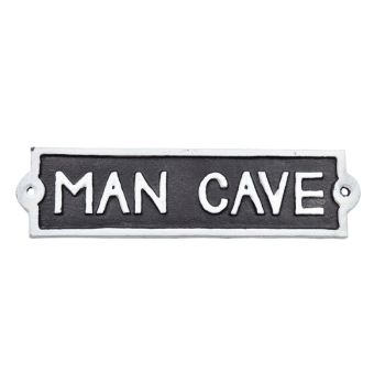 "Man Cave" Wall Plaque - Aluminium - L1 x W22 x H6 cm