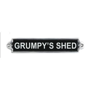 "Grumpy's Shed" Wall Plaque - Aluminium - L1 x W25 x H6 cm