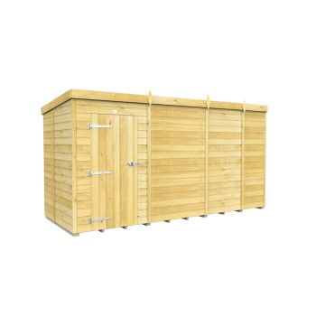 13 x 5 Feet Pent Shed - Single Door Without Windows - Wood - L147 x W387 x H201 cm