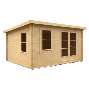 14x12 The Belton 44mm Cabin - L415 x W355 x H232.8 cm - Solid Wood/Softwood/Pine - Natural