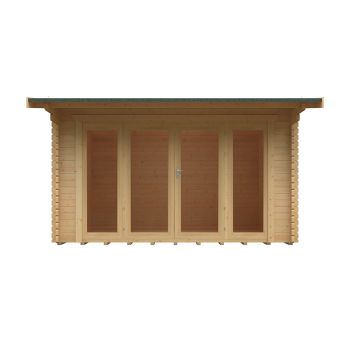 14x10 The Highclere 44mm Cabin - L415 x W295 x H247 cm - Solid Wood/Softwood/Pine - Natural