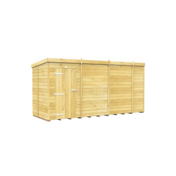14 x 5 Feet Pent Shed - Single Door Without Windows - Wood - L147 x W417 x H201 cm