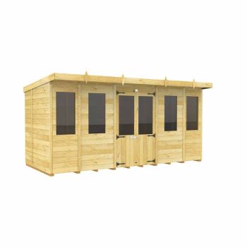 14ft x 8ft Pent Summer House - Wood - L231 x W417 x H201 cm
