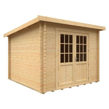 10x10w The Kingsley Plus 44mm Cabin - L295 x W295 x H232.8 cm - Solid Wood/Softwood/Pine - Natural