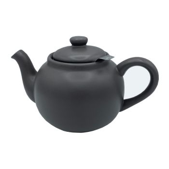 1.5L Teapot - Stoneware/Stainless Steel - L26 x W14.5 x H14.5 cm - Black
