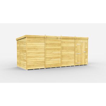 15 x 7 Feet Pent Shed - Single Door Without Windows - Wood - L214 x W454 x H201 cm