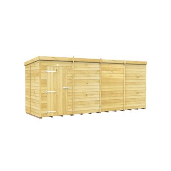 16 x 5 Feet Pent Shed - Single Door Without Windows - Wood - L147 x W474 x H201 cm