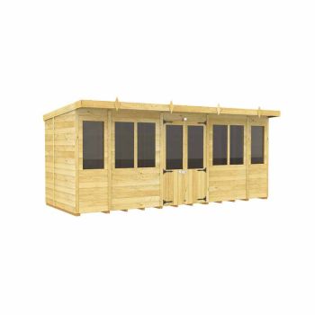 16ft x 7ft Pent Summer House - Wood - L214 x W474 x H201 cm