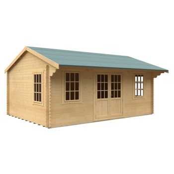 20x14 The Dalton 44mm Cabin - L595 x W415 x H303.6 cm - Solid Wood/Softwood/Pine - Natural