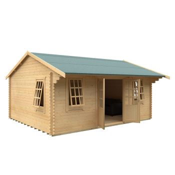 20x16 The Dalton 44mm Cabin - L595 x W475 x H313.9 cm - Solid Wood/Softwood/Pine - Natural