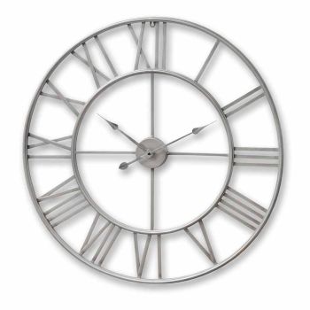 Large Skeleton Wall Clock - Metal - L4 x W80 x H80 cm - Silver