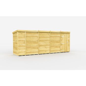 17 x 4 Feet Pent Shed - Single Door Without Windows - Wood - L118 x W492 x H201 cm