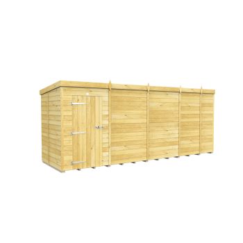 17 x 5 Feet Pent Shed - Single Door Without Windows - Wood - L147 x W492 x H201 cm