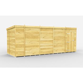 17 x 6 Feet Pent Shed - Single Door Without Windows - Wood - L178 x W492 x H201 cm