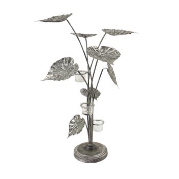 Candle Holder - Metal - L38 x W40 x H74 cm - Silver