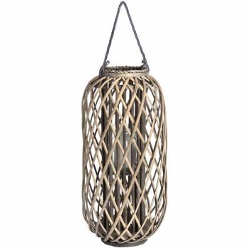 Large Standing Wicker Lantern - decorative ornament - L29 x W29 x H70 cm