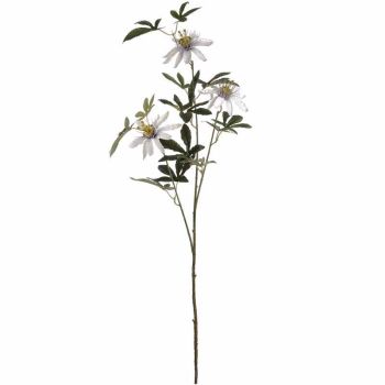 Passion Spray Artificial Flower (Single Stem) - Fabric/Plastic - L8 x W28 x H89 cm - White