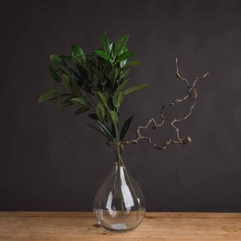 Faux Bay Leaf Spray Artificial Plant - Fabric/Plastic - L10 x W25 x H65 cm - Green