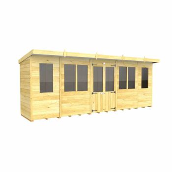 18ft x 4ft Pent Summer House - Wood - L118 x W533 x H201 cm