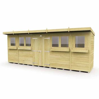 18 x 4 Feet Pent Summer Shed - Wood - L118 x W533 x H201 cm