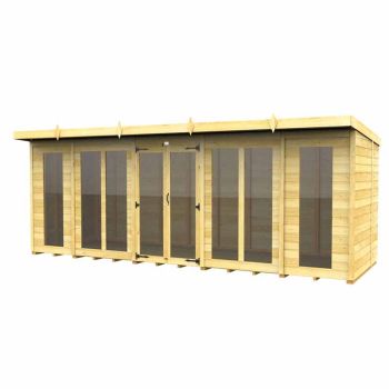 18ft x 5ft Pent Summer House (Full Height Window) - Wood - L147 x W533 x H201 cm