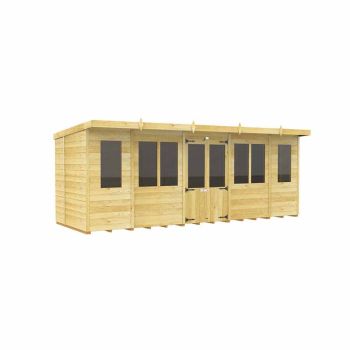 18ft x 5ft Pent Summer House - Wood - L147 x W533 x H201 cm