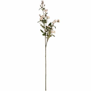 Wild Meadow Rose Artificial Flower - Fabric/Plastic - L15 x W15 x H74 cm - Cream