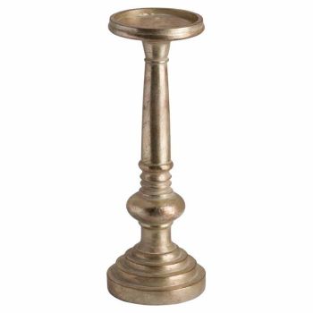 Effect Candle Holder - Resin - L12 x W12 x H31 cm - Antique Brass