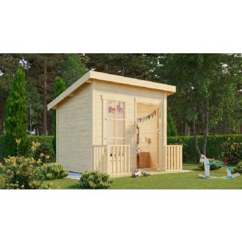 Flipp-Log Cabin, Wooden Garden Room, Timber Summerhouse, Home Office - L230 x W190.6 x H188.1 cm