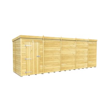 19 x 5 Feet Pent Shed - Single Door Without Windows - Wood - L147 x W560 x H201 cm