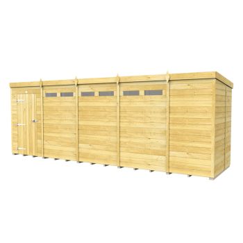 19 x 5 Feet Pent Security Shed - Single Door - Wood - L147 x W560 x H201 cm