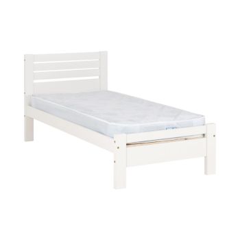 Toledo 3 Feet Bed Frame - L198 x W97.5 x H93 cm - White