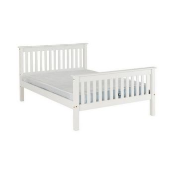 Monaco 4 Feet Bed High Foot End - L205 x W132 x H102.5 cm - White