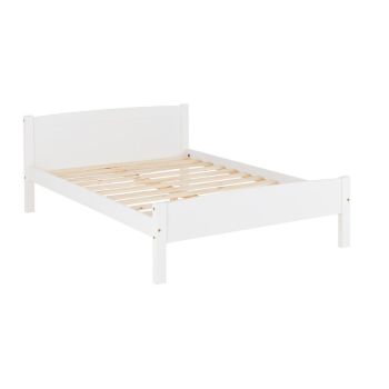 Amber 4 Feet 6 Inches Bed Frame - L198 x W142 x H74 cm - White